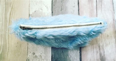 Fluffy pencil case ice blue pencil case | Etsy