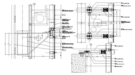 Curtain wall Fixing CAD Drawing - Cadbull