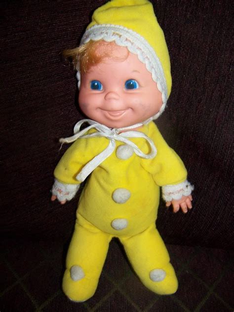 Mattel Bean Bag Dolls | 1970 MATTEL VINTAGE BABY BEANS DOLL YELLOW BAG 11" ( STAINED FACE ...