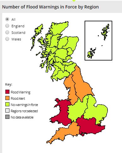 Flood warnings in the UK: where the latest alerts are and flooding risk map