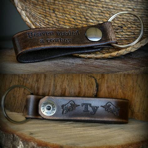 Personalized Leather Keychain, Leather Keychain, Key Chain, Engraved Key Chain