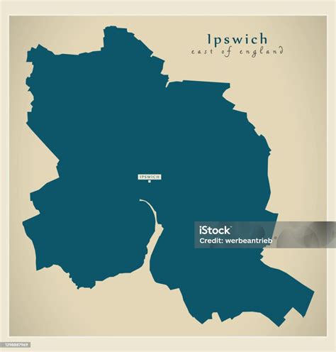 Ipswich District Map England Uk Stock Illustration - Download Image Now ...