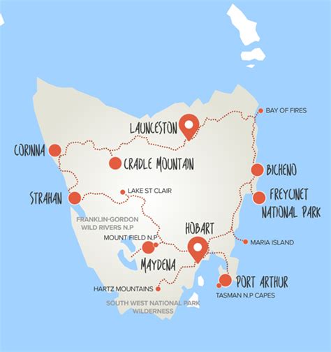 Tasmania National Parks Map