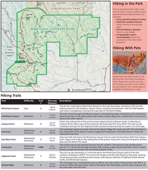 Wind Cave National Park hiking map - Ontheworldmap.com