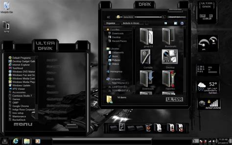 Black Theme Ultra Dark Windows 7 by ToxicoSM on DeviantArt