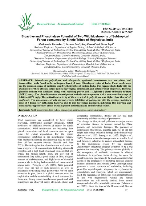 (PDF) Bioactive and Phosphatase Potential of Two Wild Mushrooms of ...