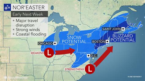 Nor'easter may bury mid-Atlantic, New England with heavy snow next week