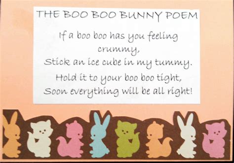 Boo Boo Bunny Poem Printable - Franklin Morrison's Coloring Pages