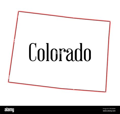 State map outline of Colorado over a white background Stock Photo - Alamy