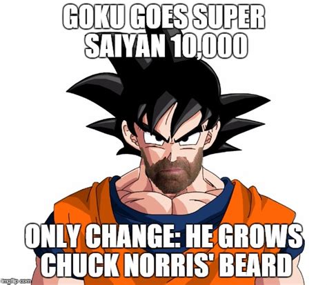 goku super saiyan 10000 - chuck norris beard - Imgflip