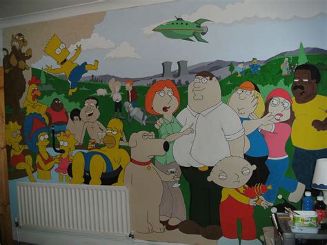 Mural of the simpsons, Family guy, Cleveland show & futurama - The ...