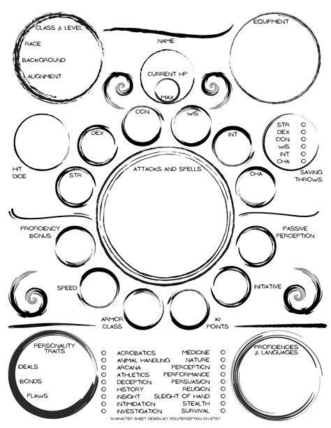 D&D 5e Monk Character Sheet - Etsy UK