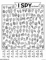 I Spy Ice Cream Coloring Page Printable sketch template