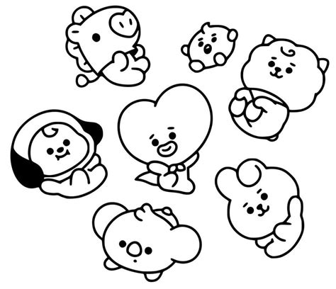 Suga BT21 Coloring Page - Free Printable Coloring Pages for Kids