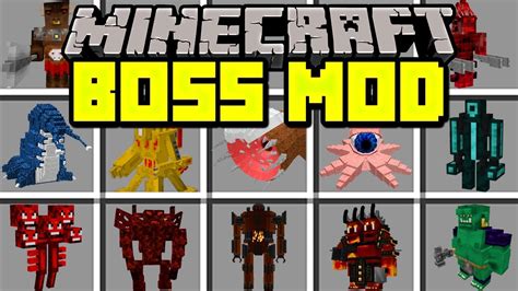 Minecraft BOSS MOD! | SURVIVE AGAINST OVERPOWERED BOSS BATTLES! | Modded Mini-Game - YouTube