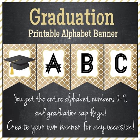 Graduation Printable Banner Printable Alphabet Instant