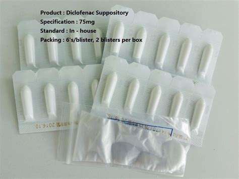 Diclofenac Suppository Medication / Anti Inflammatory Suppository 75 mg