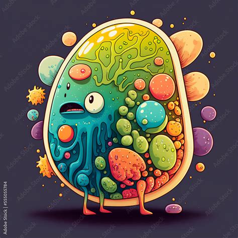 Cartoon Drawing of Gut Microbes Bacteria, gut microbiome Stock ...