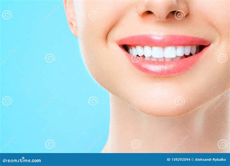 Perfect Healthy Teeth Smile of a Young Woman. Teeth Whitening. Dental Clinic Patient ...