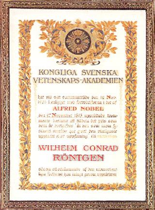 Wilhelm Conrad Röntgen – Nobel diploma - NobelPrize.org