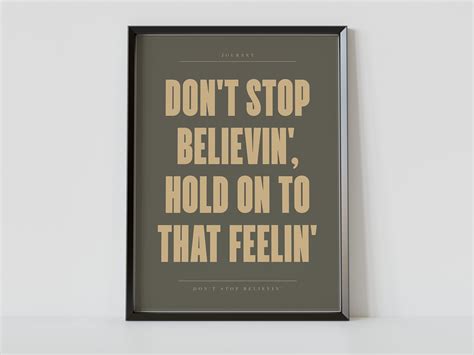 Journey 'Don't Stop Believin' Song Lyrics Poster | Etsy