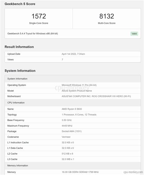 AMD Ryzen 5 5600 Benchmark, Test and specs