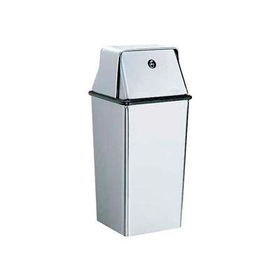 Garbage Can & Recycling | Steel - Indoor | Bobrick® Floor-Standing Waste Receptacle w/ Swing Top ...