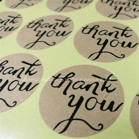 Wholesale Handmade Thank You Sticker 300pcs/lot 35*35mm Vintage Kraft Sticker Hand Made For Gift ...