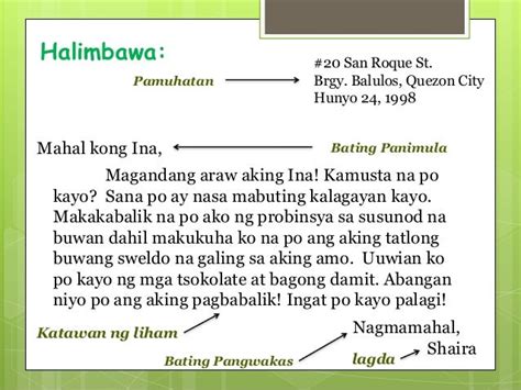 Bahagi Ng Liham 5 Bahagi Ng Liham And Mga Halimbawa | Images and Photos finder