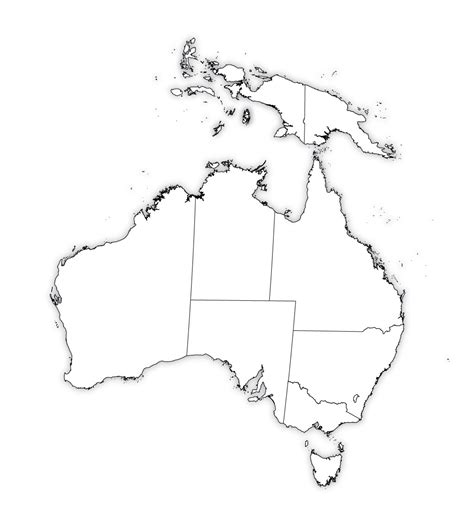 PDF of Australia Continent Blank Map, Australia Continent Blank Map PDF