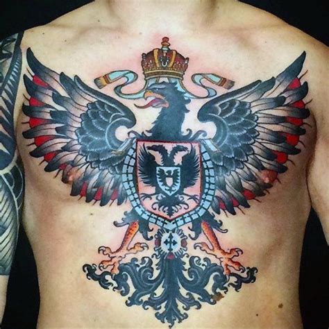 Mens Chest Ornate German Eagle Tattoo Irish Tattoos, Eagle Tattoos ...