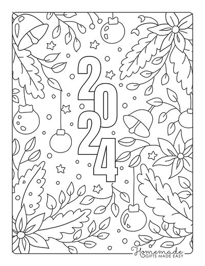 Happy New Year 2024 Coloring Pages - Fara Oralla