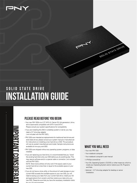 SSD Install Guide v1 | PDF | Solid State Drive | Hard Disk Drive