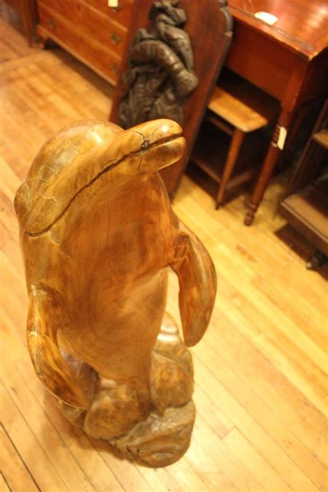 Wooden Dolphin Sculpture For Sale at 1stdibs