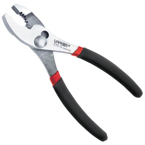 URREA 10 in. Long Heavy Duty Rubber Grip Slip Joint Pliers-280G - The ...