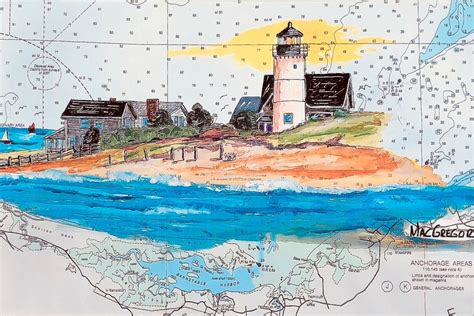 SANDY NECK LIGHTHOUSE art print light beach Point Barnstable Cape Cod ...