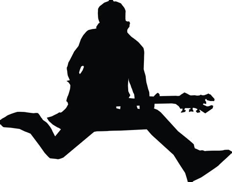 Silhouette of Rock Star With Guitar SVG - Etsy