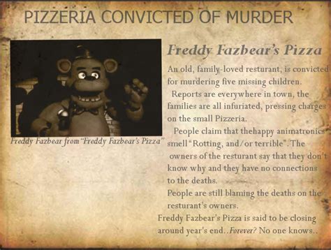 Fnaf newspaper clipping by Midnightestrella on DeviantArt