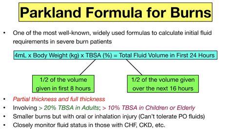 Parkland Formula for Burns: Pediatric and Adult Examples, Calculator ...