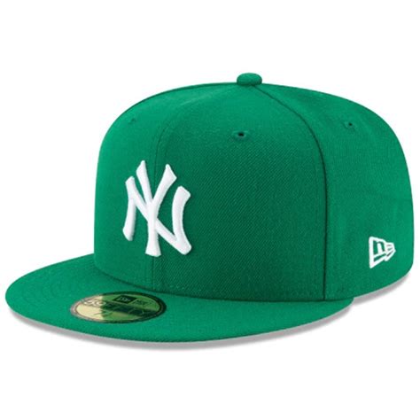 New York Yankees White on Green Basic New Era 59FIFTY Fitted Hat