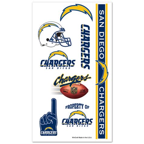 San Diego Chargers NFL Temporary Tattoos - Dragon Sports