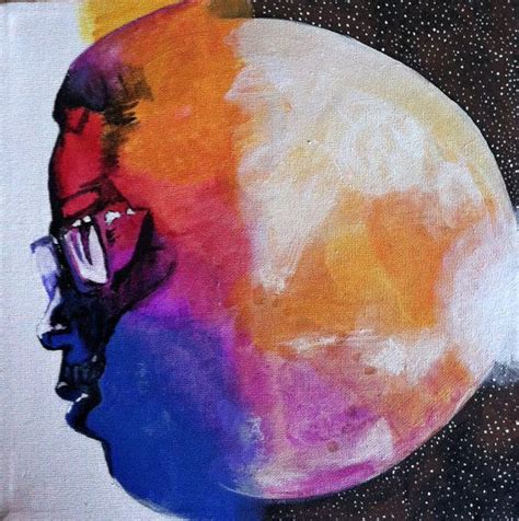 Hand Painted Canvas album cover Man on the moon kid cudi customization art room decor - craibas ...