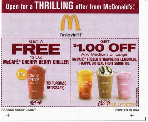 Mcdonalds BOGO Mcafe Coupon