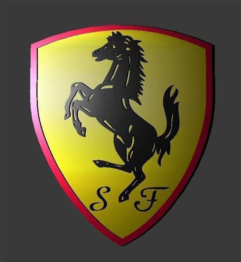 Ferrari Dual and Triple Extrusion Logo free 3D Model 3D printable STL - CGTrader.com