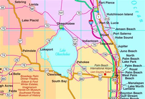 Lake Okeechobee road map