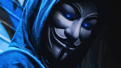 Download 64k Ultra HD Hacker Anonymous V Glowing Wallpaper | Wallpapers.com