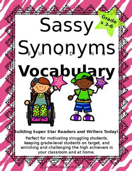 3-6th Grade Sassy Synonym Activity Cards and Additional Word Lists