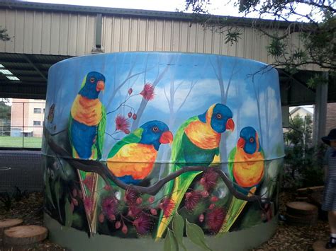 Rainbow lorikeet painted on water tank. Great design. Sculpture Art ...