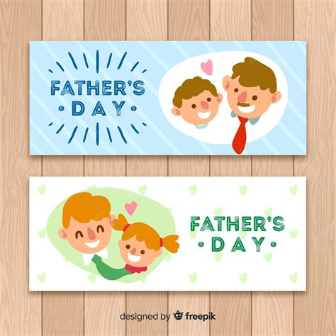 Free Vector | Father's day banner