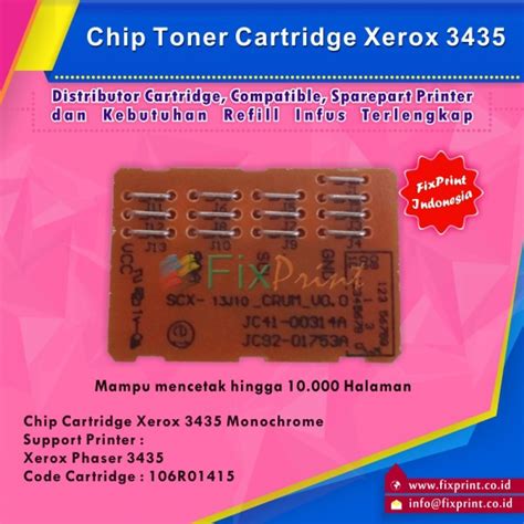 Jual Chip Toner Cartridge Xerox 3435 Monochrome Harga Murah Online - Tinta Printer, Cartridge ...